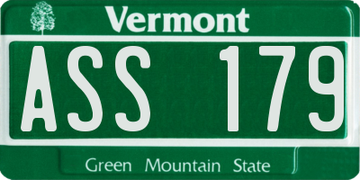 VT license plate ASS179
