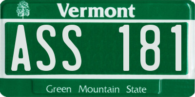 VT license plate ASS181