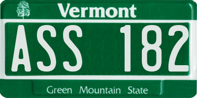 VT license plate ASS182