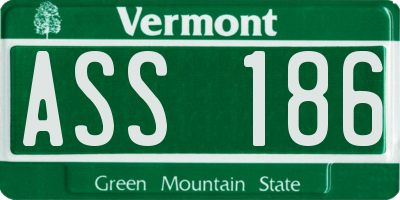 VT license plate ASS186