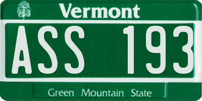 VT license plate ASS193