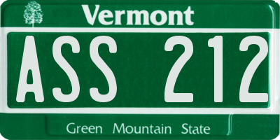 VT license plate ASS212