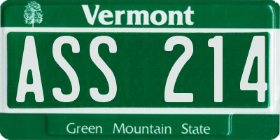 VT license plate ASS214