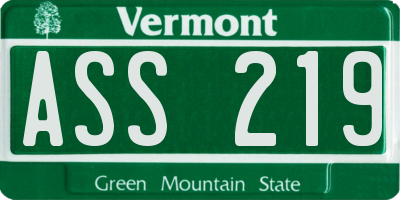 VT license plate ASS219