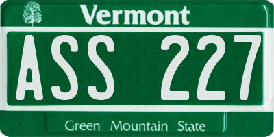 VT license plate ASS227
