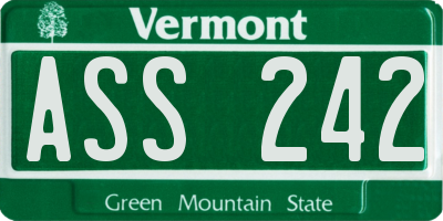 VT license plate ASS242