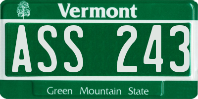 VT license plate ASS243