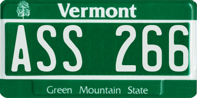VT license plate ASS266