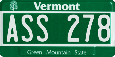 VT license plate ASS278