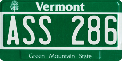 VT license plate ASS286