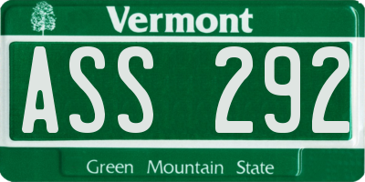 VT license plate ASS292