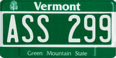 VT license plate ASS299