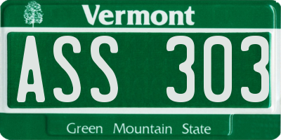 VT license plate ASS303