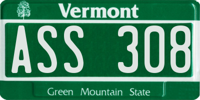 VT license plate ASS308