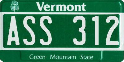 VT license plate ASS312