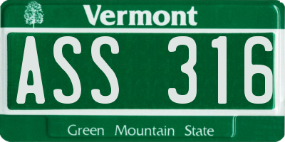 VT license plate ASS316