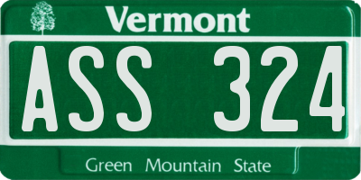 VT license plate ASS324