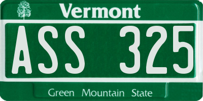 VT license plate ASS325