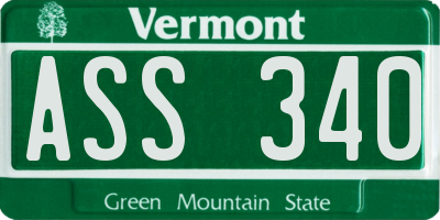 VT license plate ASS340