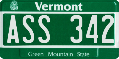 VT license plate ASS342