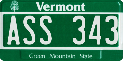VT license plate ASS343