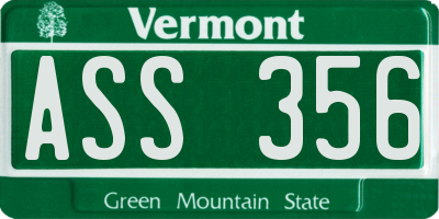 VT license plate ASS356