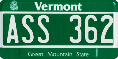 VT license plate ASS362