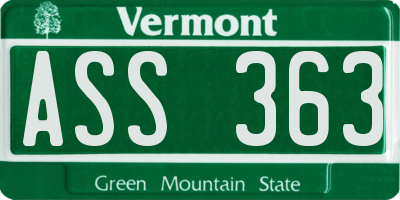 VT license plate ASS363