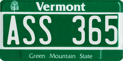 VT license plate ASS365