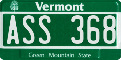 VT license plate ASS368