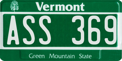 VT license plate ASS369