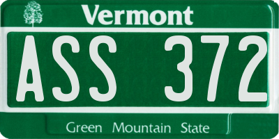 VT license plate ASS372