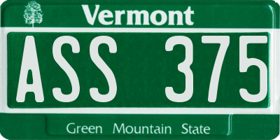 VT license plate ASS375