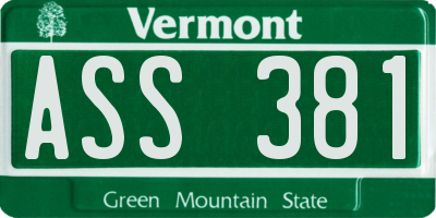 VT license plate ASS381