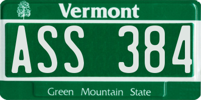 VT license plate ASS384