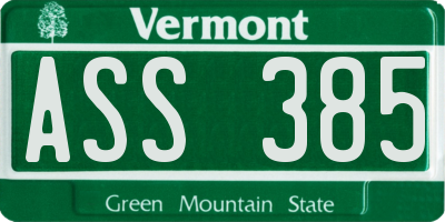 VT license plate ASS385