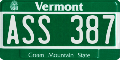 VT license plate ASS387