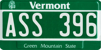 VT license plate ASS396