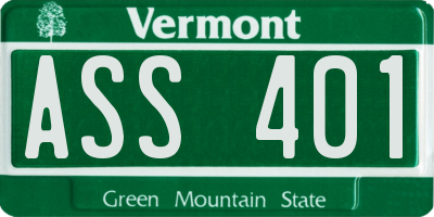 VT license plate ASS401