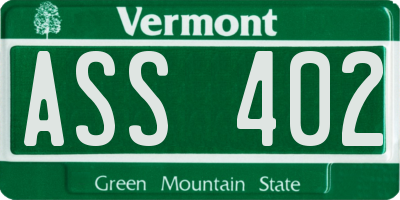 VT license plate ASS402