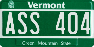 VT license plate ASS404