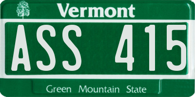 VT license plate ASS415