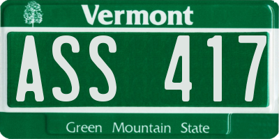 VT license plate ASS417