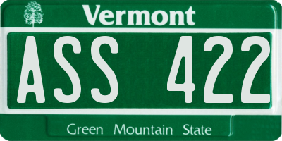 VT license plate ASS422