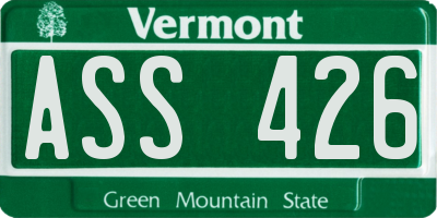 VT license plate ASS426