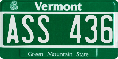 VT license plate ASS436