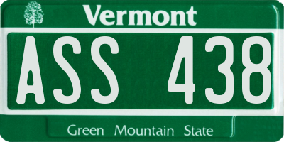 VT license plate ASS438