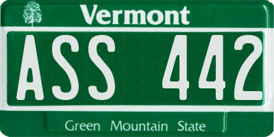 VT license plate ASS442