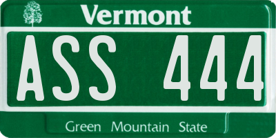 VT license plate ASS444