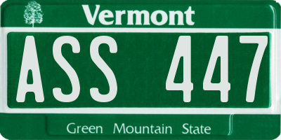 VT license plate ASS447